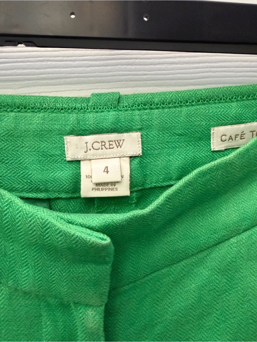 J. Crew Kelly Green 100% Linen City Fit / Café Trousers. - Picture 4 of 9